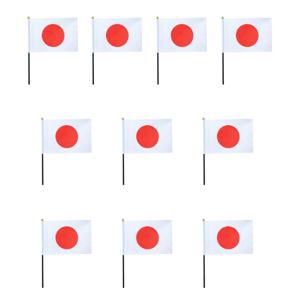Mini Handfahnen 10 Stück Set &quot;Japan&quot; EM WM Flaggen Fanartikel