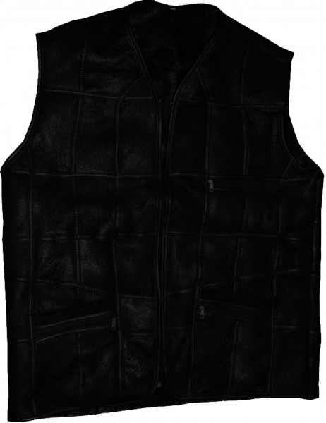 Gents Vest Jacket Lambfur Leather Patchwork