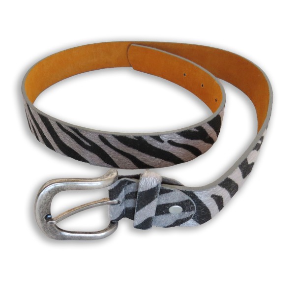 Damengürtel &quot;Zebra&quot; Felloptik Tier Print Animal Gürtel Streifen