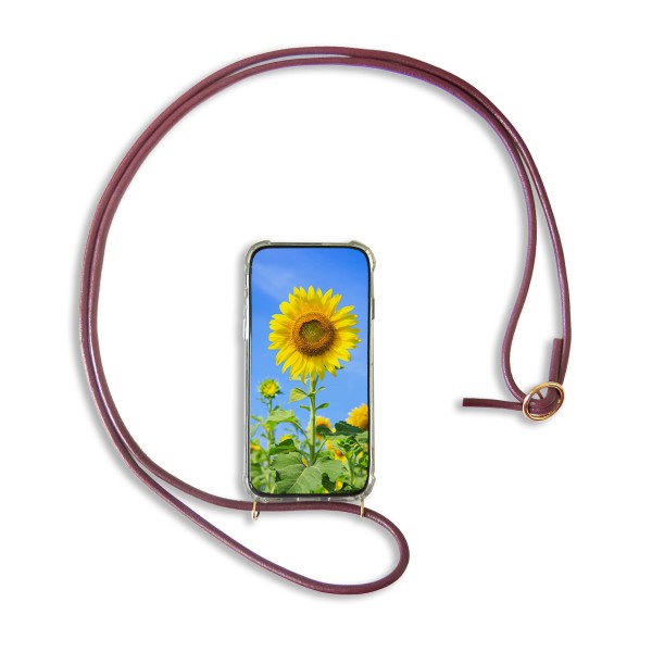 Handykette Schnur Leder Necklace Hülle Smartphone Cover Schutz für Huawei Modelle