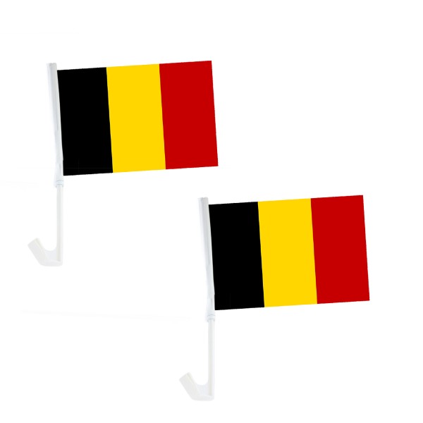 2er SET Auto Flagge &quot;Belgien&quot; Fußball EM Fahne Fan Fanset