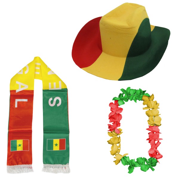 Fan-Paket-1 &quot;Senegal&quot; WM EM Fußball Fan Anfeuern Party