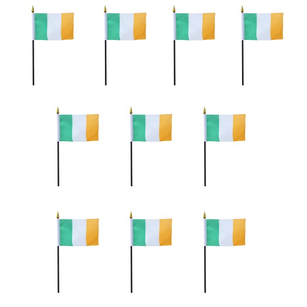 Mini Handfahnen 10 Stück Set &quot;Irland&quot; Ireland EM WM Flaggen Fanartikel