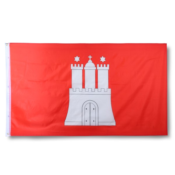 Hamburg Fahne Flagge 90 x 150 cm Fanartikel Hissfahne Ösen WM EM