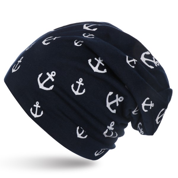 Baby Kids Beanie &quot;Mini Anchor&quot; Maritime Beanie Overall Print