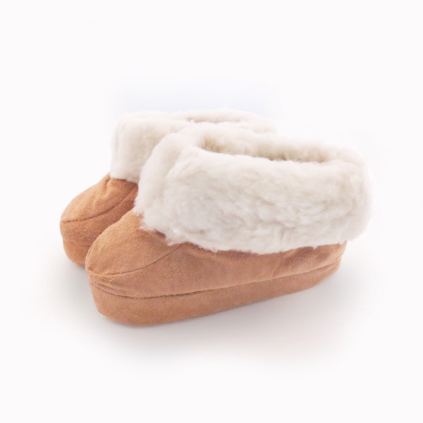 Indoor Slipper &quot;Snowflake&quot; Real Leather Wool Lining Cozy Soft