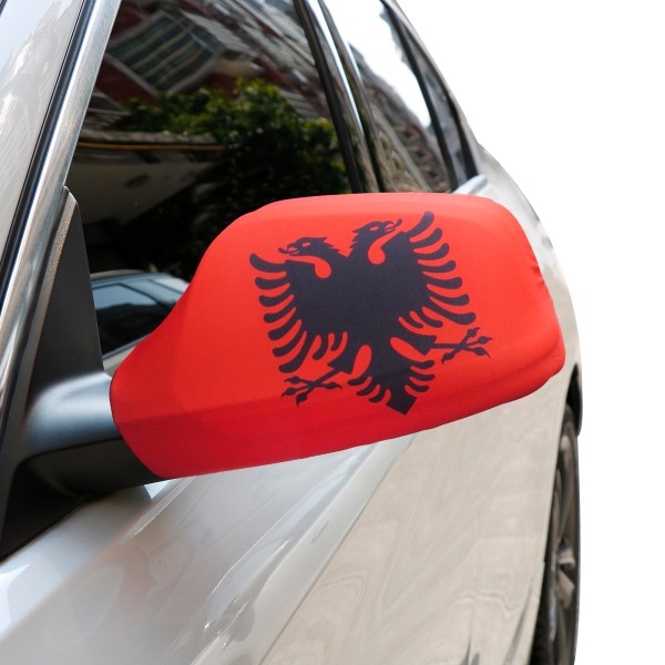 Auto Außenspiegel Fahne Set &quot;Albanien&quot; Albania Bikini Flagge EM WM
