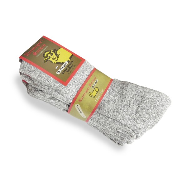 3 Paar Norweger Woll-Socken grau meliert Frotté Sohle Gesundheitssocken