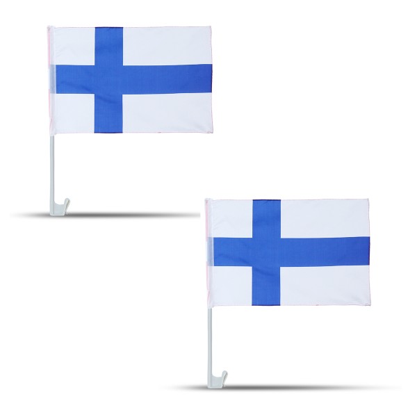 2er SET Auto Flagge &quot;Finnland&quot; Fußball EM Fahne Fan Fanset