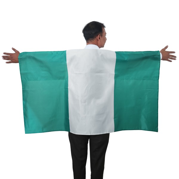 Fan Poncho &quot;Nigerien&quot; Nigeria Umhang Flagge Fußball WM Länder Cape