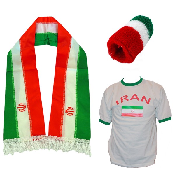 Fan-Paket-7 &quot;Iran&quot; WM Fußball Fan Shirt Schal Schweißband Party
