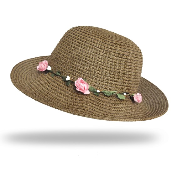 Beach Hat &quot;Flowers&quot; Straw Hat Floral Women
