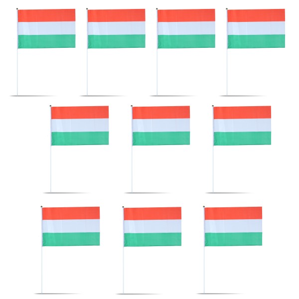 10er Set Fahne Flagge Winkfahne &quot;Ungarn&quot; Hungary Handfahne EM WM