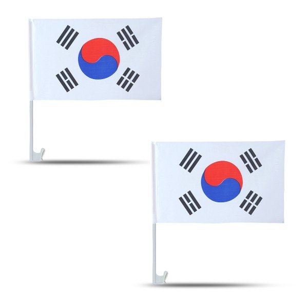 2er SET Auto Flagge &quot;Südkorea&quot; South Korea Fußball EM Fahne Fan Fanset