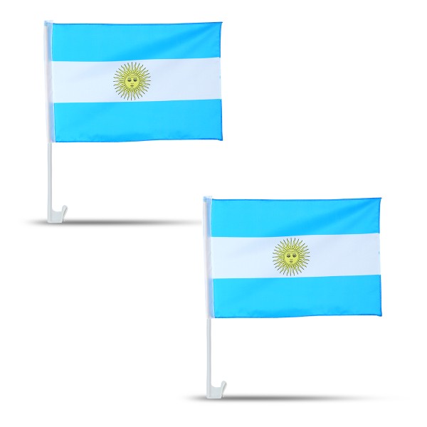 2er SET Auto Flagge &quot;Argentinien&quot; Argentina Fußball EM Fahne Fan Fanset