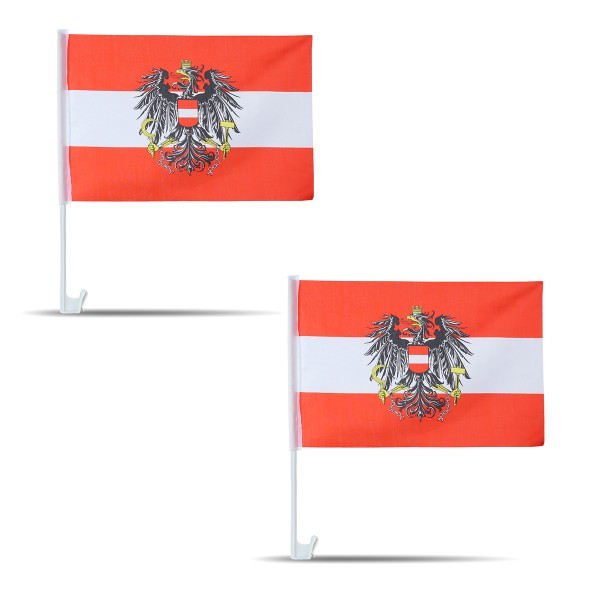 2er SET Auto Flagge &quot;Österreich&quot; Fußball EM Fahne Fan Fanset