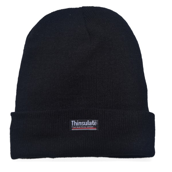 Knitted hat &quot;Thinsulate&quot; Black Wool Fleecelining
